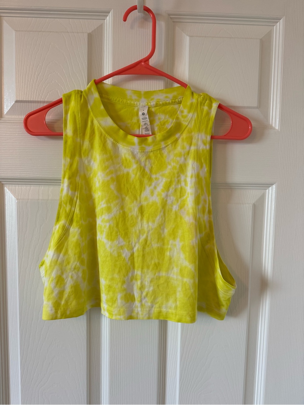 lululemon athletica Neon Yellow Tie-Dye Crop Tank